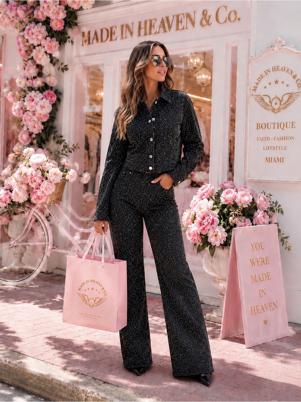 STARLIGHT Black Sparkle jacket . Stretchy brazilian Premium material